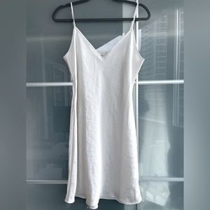 Aritzia Wilfred White Slip Satin Dress